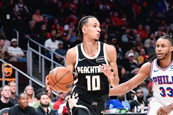 Zaccharie Risacher reacts to limited playoff minutes