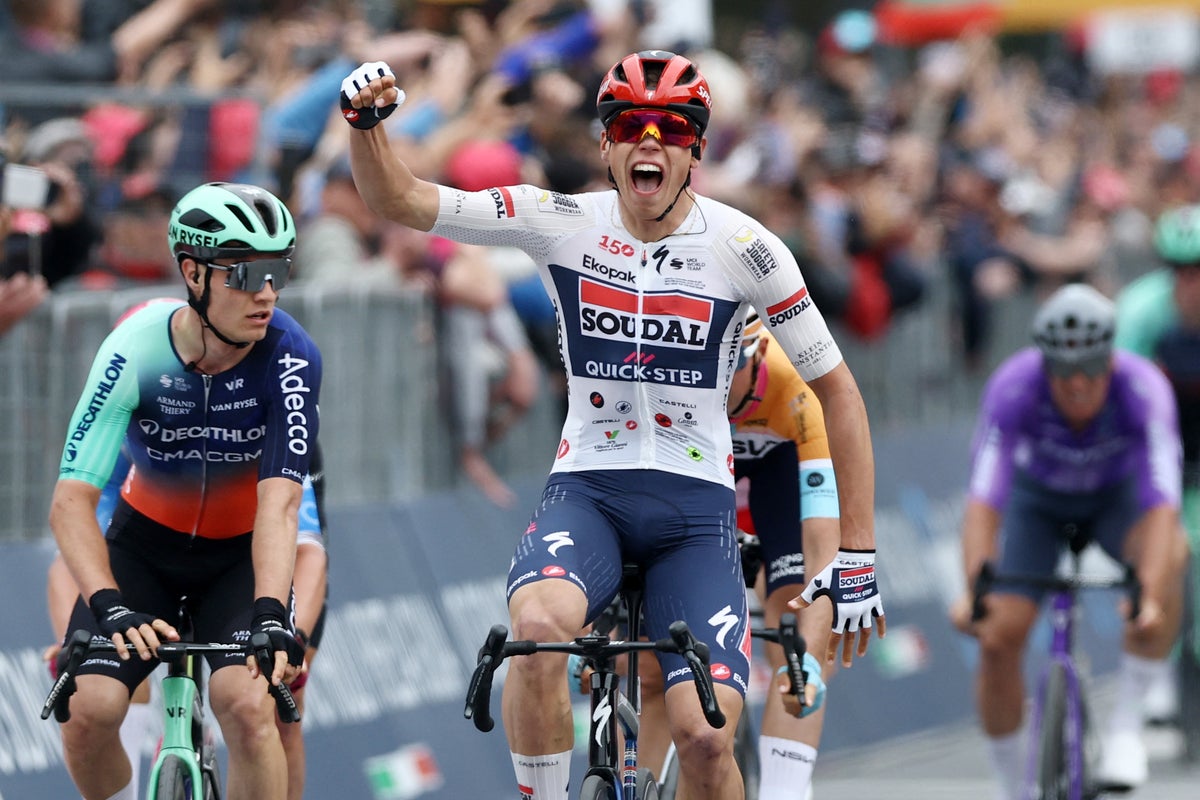 France’s Paul Magnier sprints into pink on crash-marred Giro d’Italia opening stage