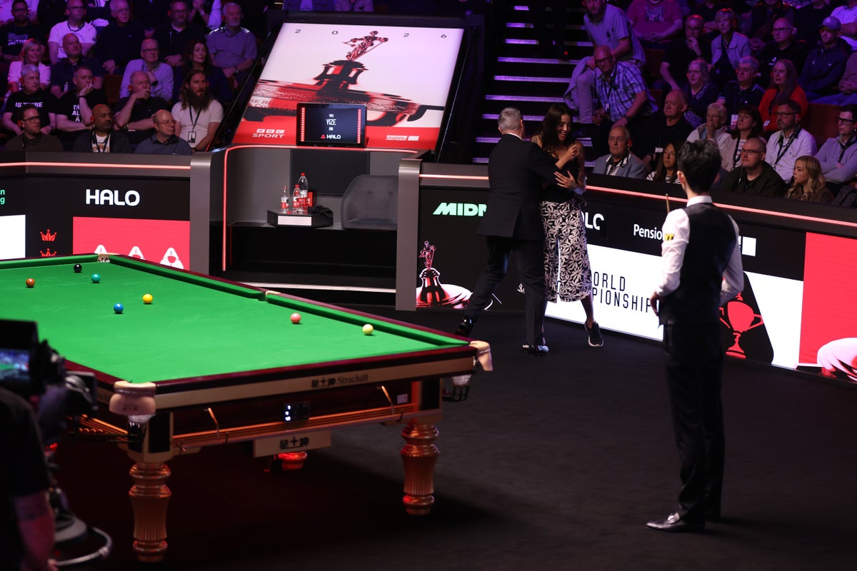 World Snooker Championship final interrupted by protester as referee intervenes