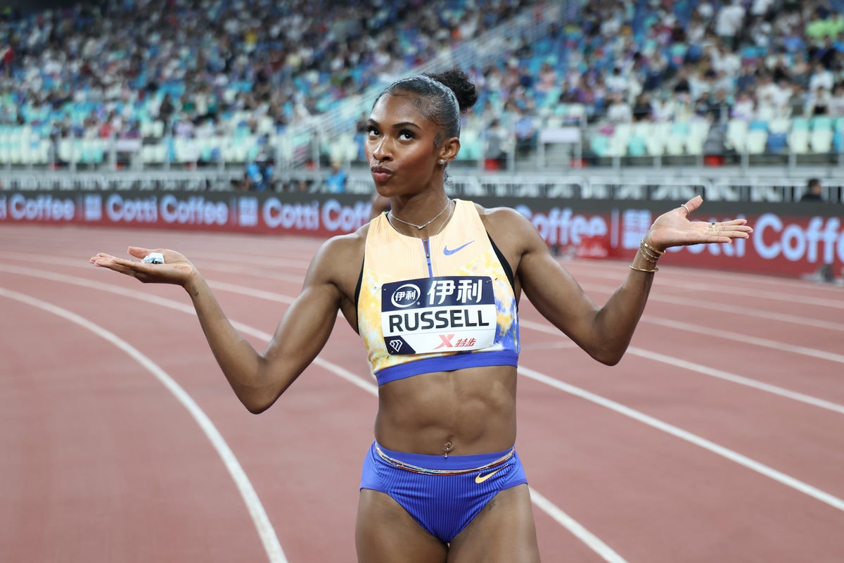 Masai Russell narrowly misses 100m hurdles world record at Xiamen Diamond League