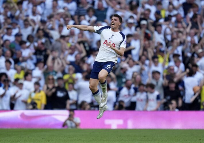 Joao Palhinha’s goal ensures Spurs survive amid joyous scenes in north London