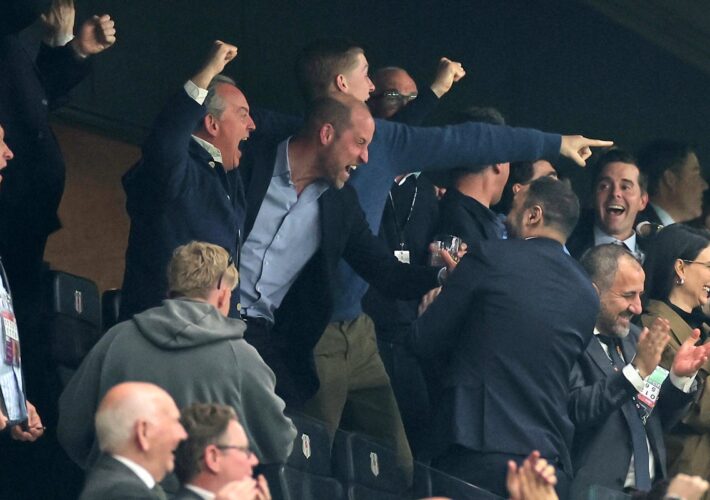 Prince William wildly celebrates from stands as Aston Villa cruise to Europa League glory