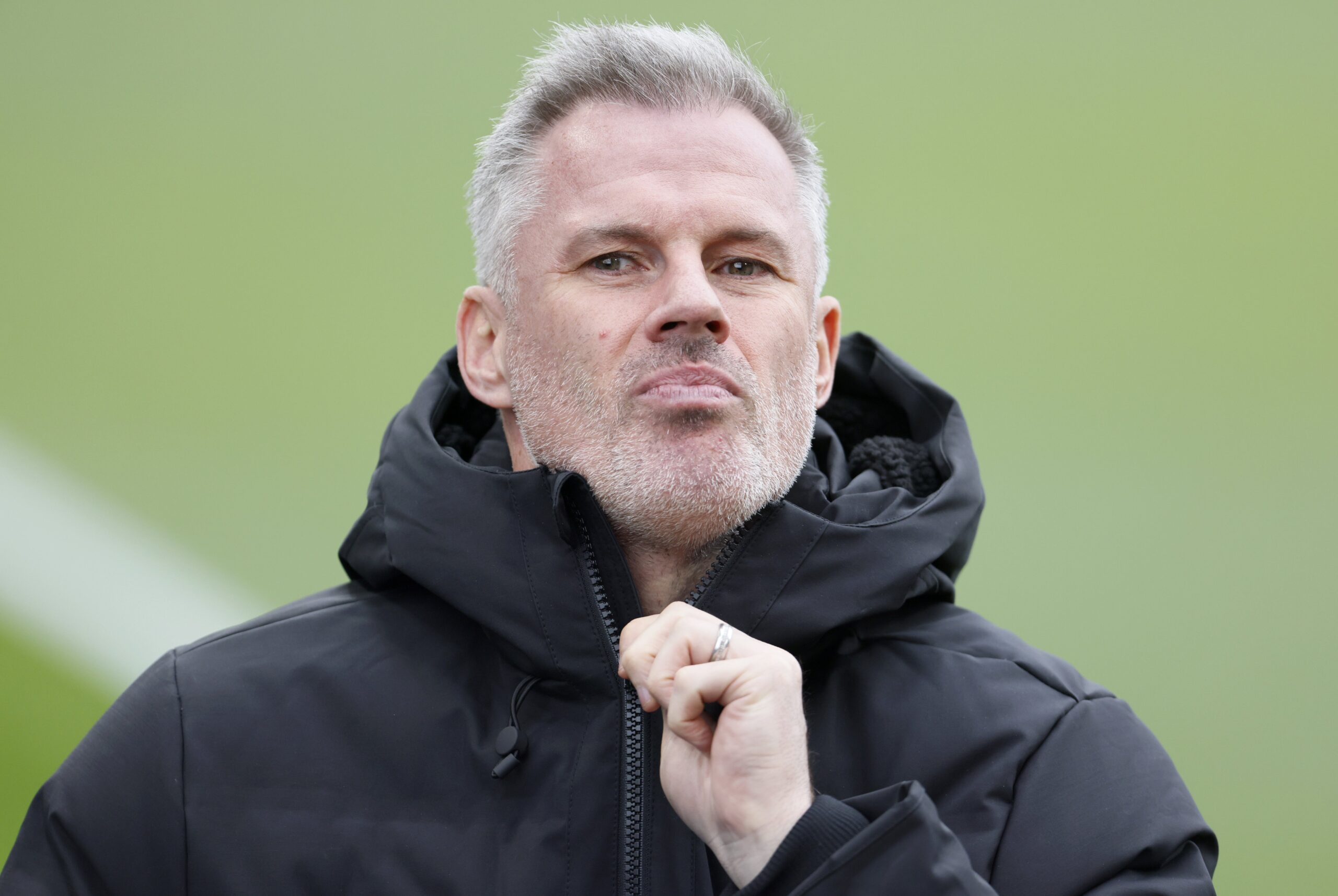 Jamie Carragher believes Slot cannot win when making his decision on Salah (Richard Sellers/PA)