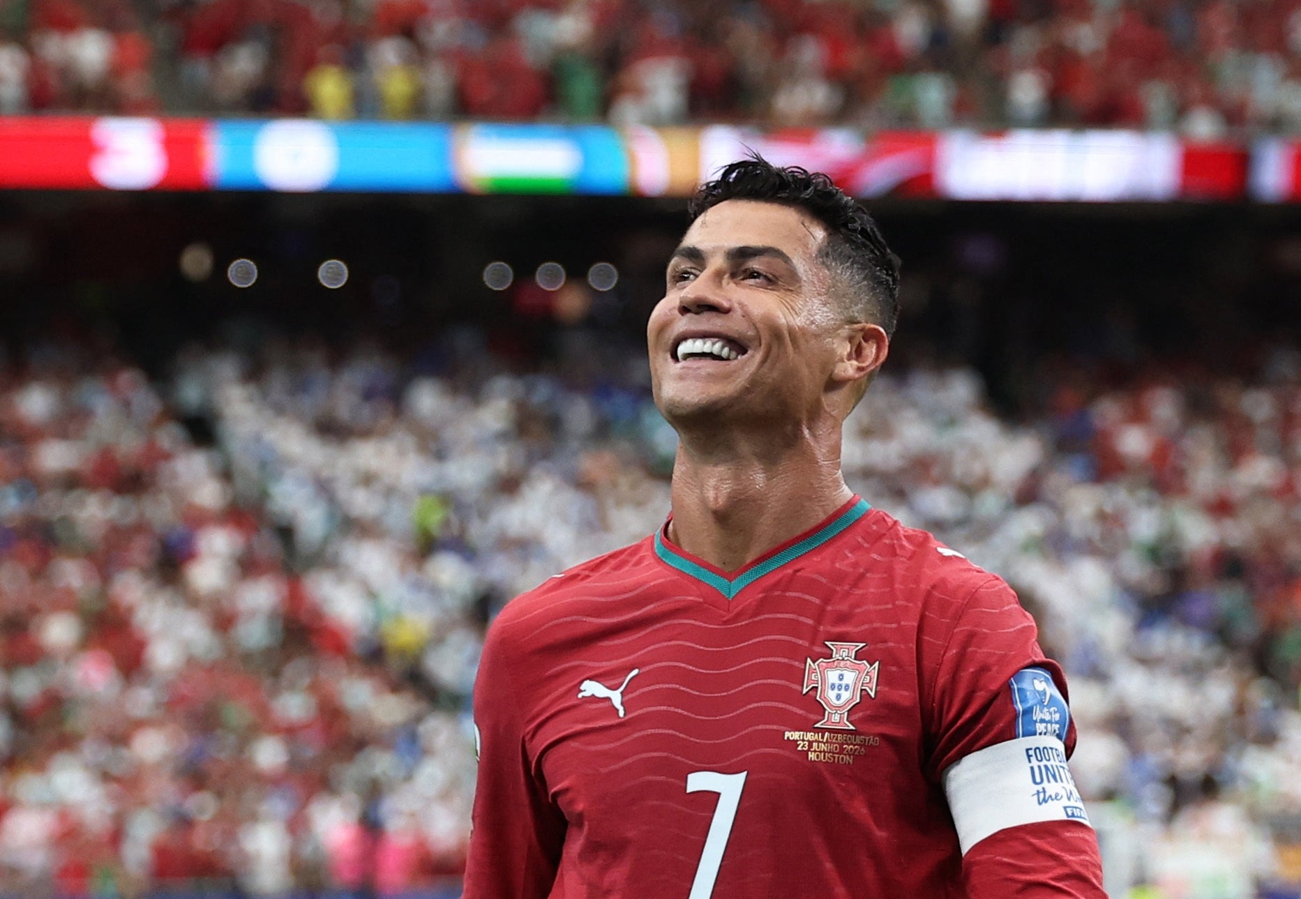Cristiano Ronaldo celebrates after scoring Portugal's third goal of the game