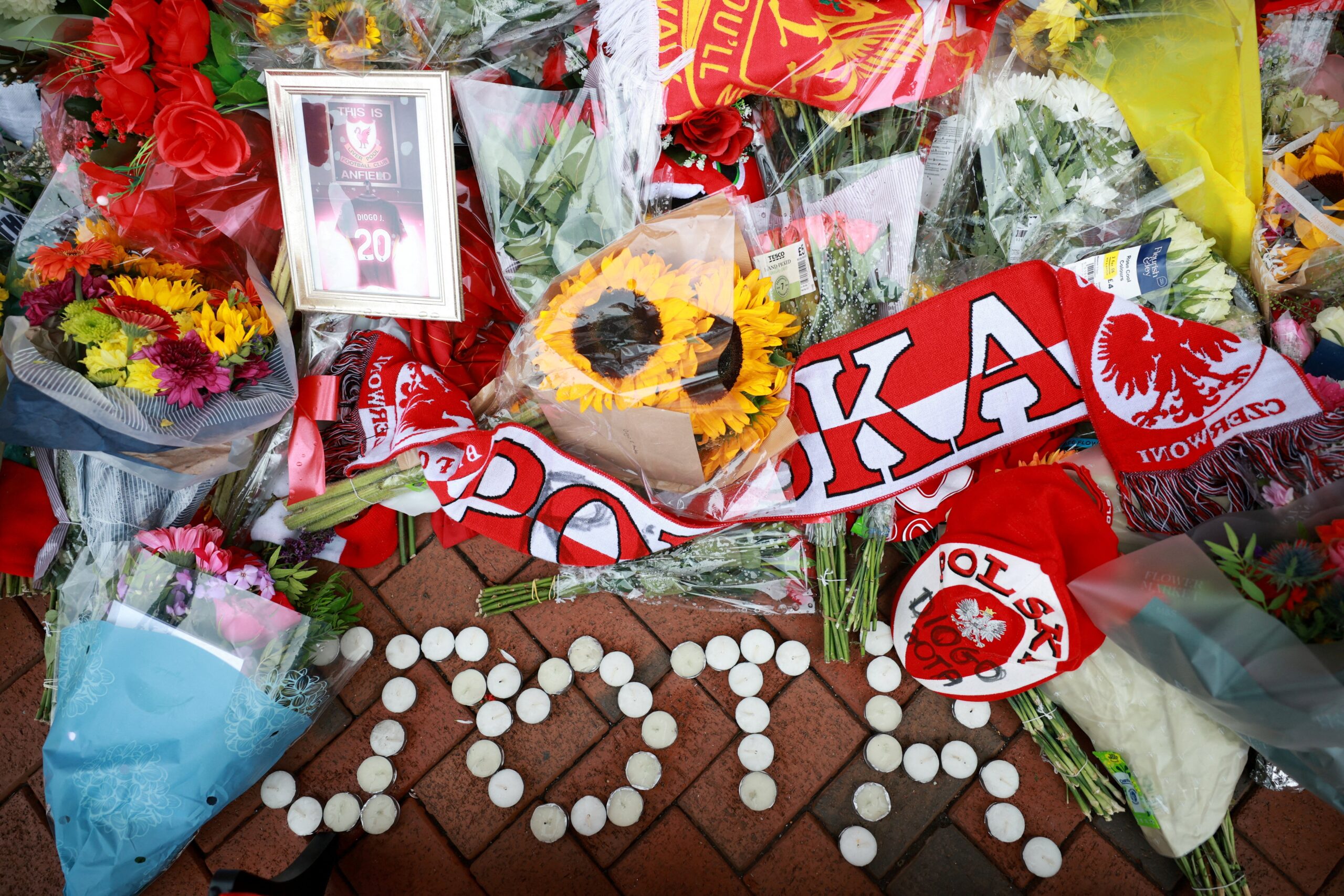 Fans have been paying their respects to Diogo Jota outside Anfield since his passing