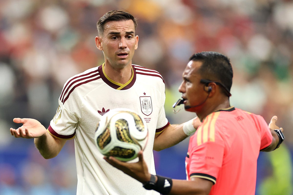 Was France free-kick against Spain overruled by VAR in World Cup semi-final?