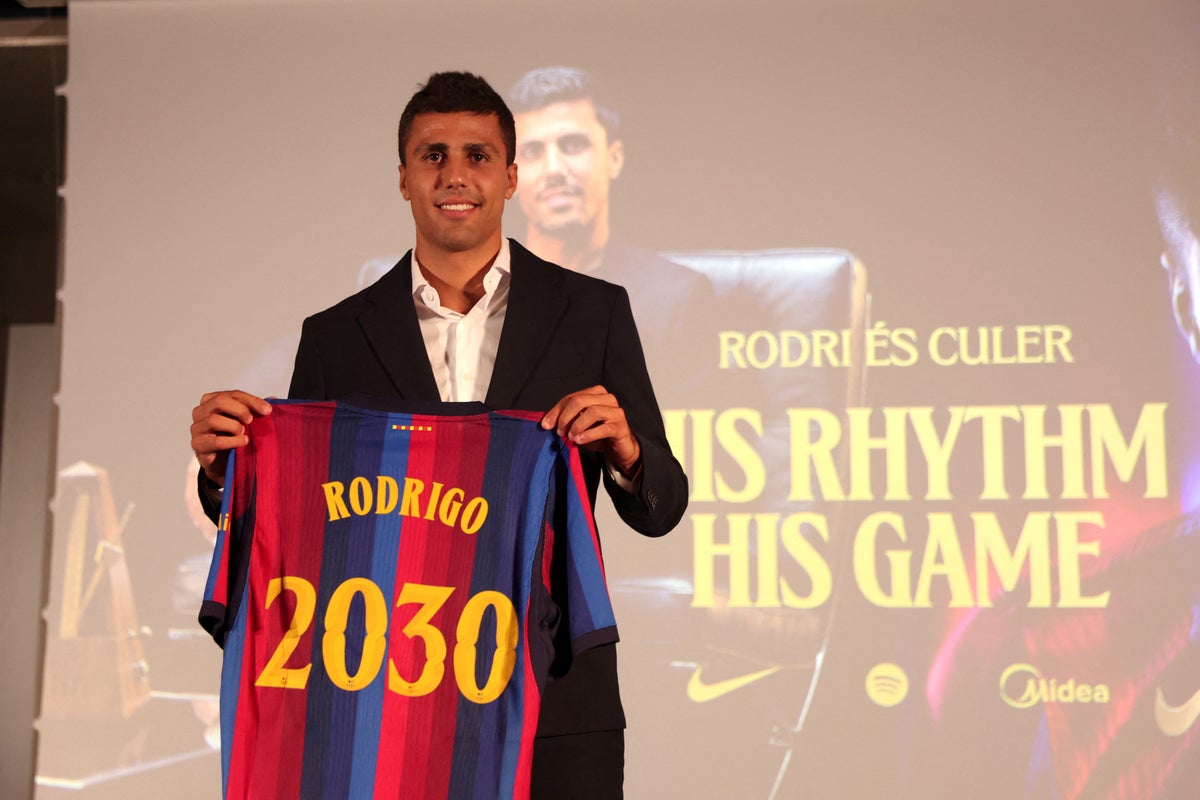 Barcelona complete Rodri transfer from Manchester City in £65.4million deal
