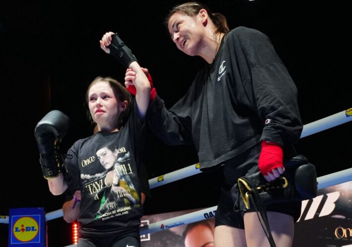 Katie Taylor shares special moment with 10-year-old fan ahead of farewell fight